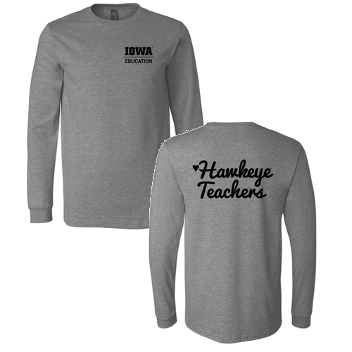 Hawkeye Teacher Bella+Canvas Unisex Heather Cvc Long Sleeve Tee- Heathers -- Deep Heather