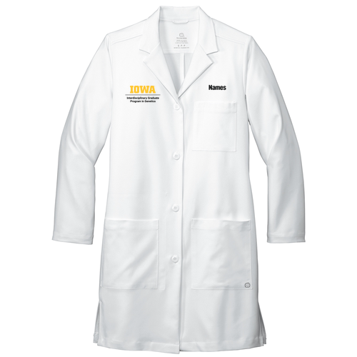 Genetics Wonderwink Women's Long Lab Coat -- White