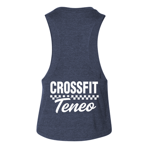 Ladies Bella Canvas Soft Racerback Cropped Tank -- Heather Navy