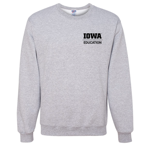 Hawkeye Teacher Jerzees 8 Oz., 50/50 Nublend Fleece Crew -- Ash