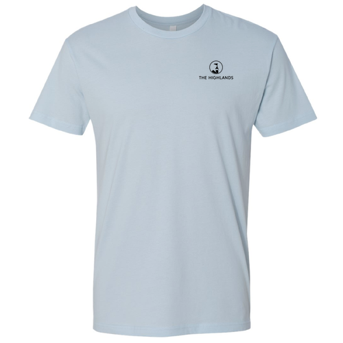 The Highlands Logo 2 Black Ink -- Short Sleeve Light Blue