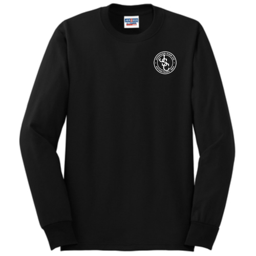 Jerzees Dri-Power Active Adult Longsleeve Tee -- Black SCREEN PRINTED