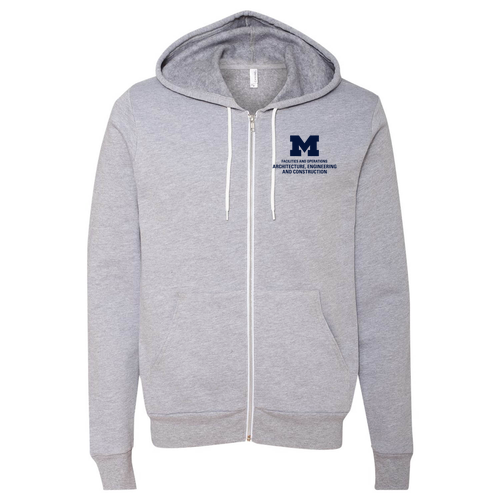 Mens/Unisex Bella Canvas Soft Full-Zip Hooded Sweatshirt -- Athletic Heather, $41