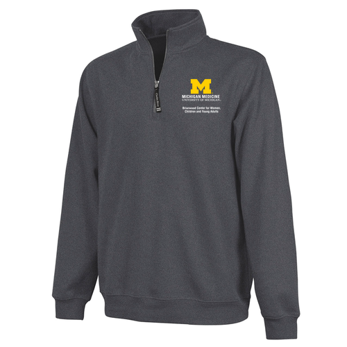 Mens/Unisex Briarwood Center for Women Charles River Crosswind Quarter Zip Sweatshirt -- Dark Charcoal