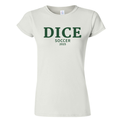 Dice Soccer Ladies T-Shirt -- White