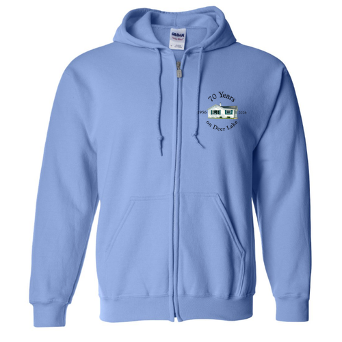 Gildan Full Zip Hooded Sweatshirt -- Carolina Blue