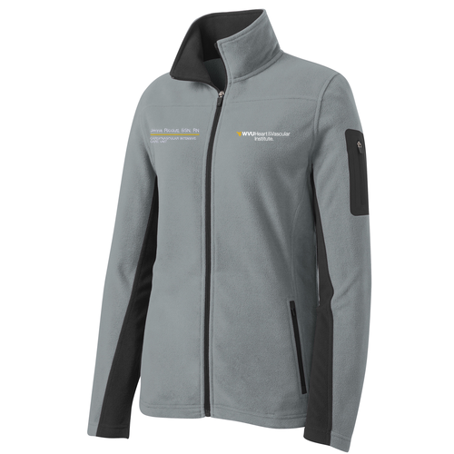 Ladies Port Authority Summit Fleece Full Zip Jacket -- Frost Grey / Magnet