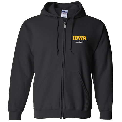 Gildan Full Zip Hooded Sweatshirt -- Black