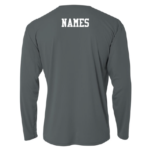 Mens/Unisex A4 Longsleeve Cooling Performance Wicking Tee -- Graphite