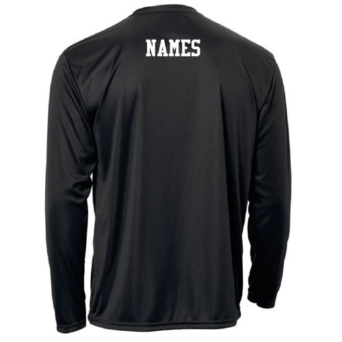 Mens/Unisex A4 Longsleeve Cooling Performance Wicking Tee -- Black