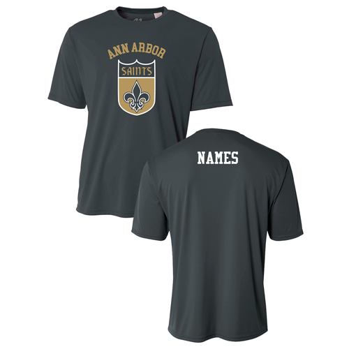 Mens/Unisex A4 Cooling Performance Wicking Tee -- Graphite