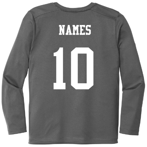 Youth Performance Dark Grey Long Sleeve Tee