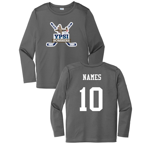Youth Performance Dark Grey Long Sleeve Tee