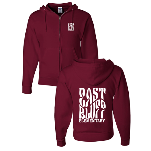 Jerzees Full Zip Hooded Sweatshirt -- Maroon