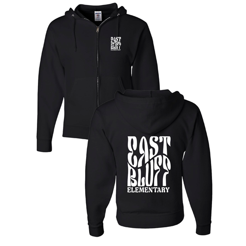 Jerzees Full Zip Hooded Sweatshirt -- Black