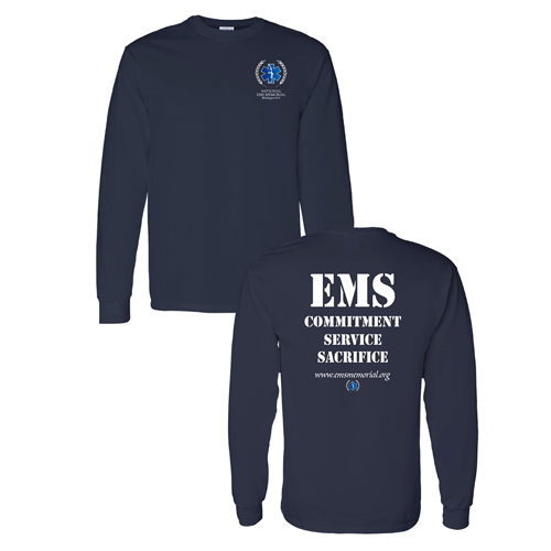 National EMS Memorial Unisex Long-Sleeve Tee Navy