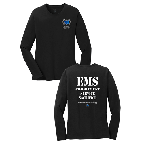 National EMS Memorial Ladies Long-Sleeve Tee Jet Black