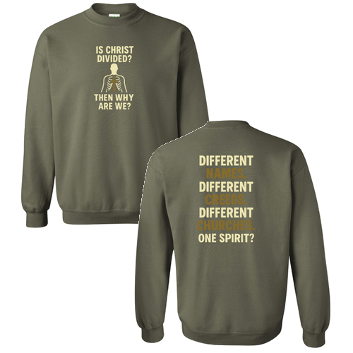 Divided Crewneck Sweater -- Military Green