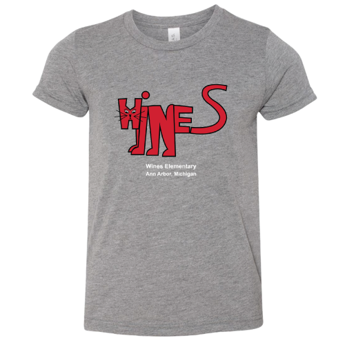 Youth Bella Canvas Soft Fitted Triblend Short Sleeve Tee -- Grey Triblend, Cat