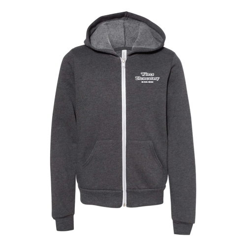 Youth Bella Canvas Soft Sponge Fleece Full-Zip Hoodie -- Dark Grey Heather