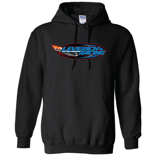 Gildan Heavy Blend Hooded Sweatshirt Graphic Logo -- Black