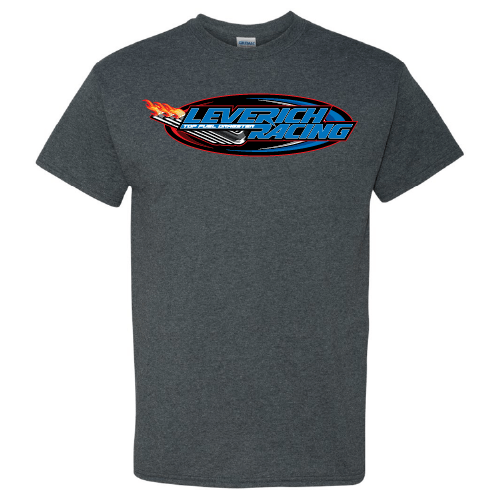 Gildan Heavy Cotton Basic T-Shirt Graphic Front Dragster Back -- Dark Heather