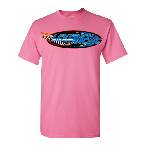 Gildan Heavy Cotton Basic T-Shirt Graphic Front Dragster Back -- Azalea