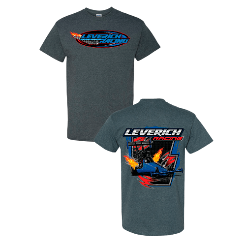 Gildan Heavy Cotton Basic T-Shirt Graphic Front Dragster Back -- Dark Heather