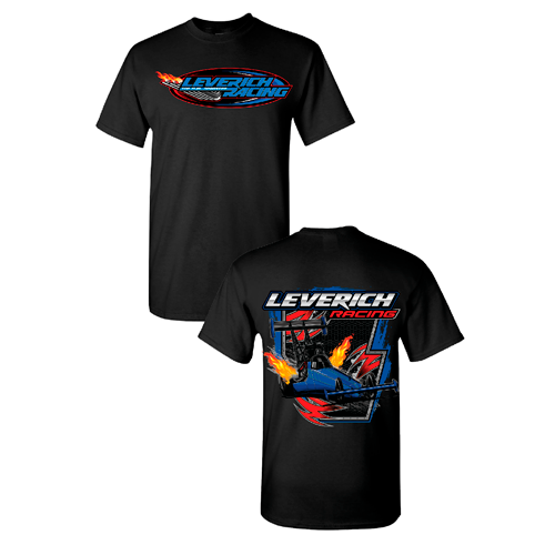 Gildan Heavy Cotton Basic T-Shirt Graphic Front Dragster Back -- Black