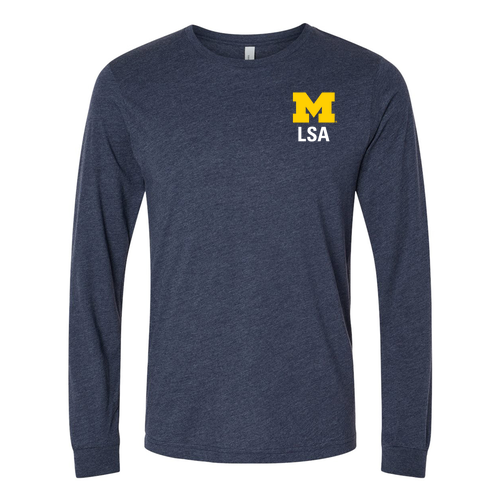 Bella Canvas Soft Fitted CVC Long Sleeve Tee -- Heather Midnight Navy