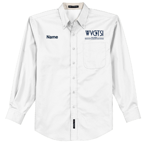 Port Authority Mens Easy Care Long Sleeve Shirt -- White / Light Stone