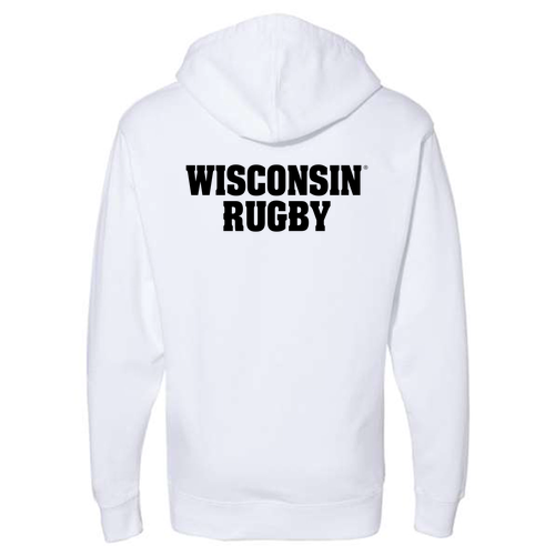 Independent Trading Midweight Hooded Sweatshirt --Badge  White