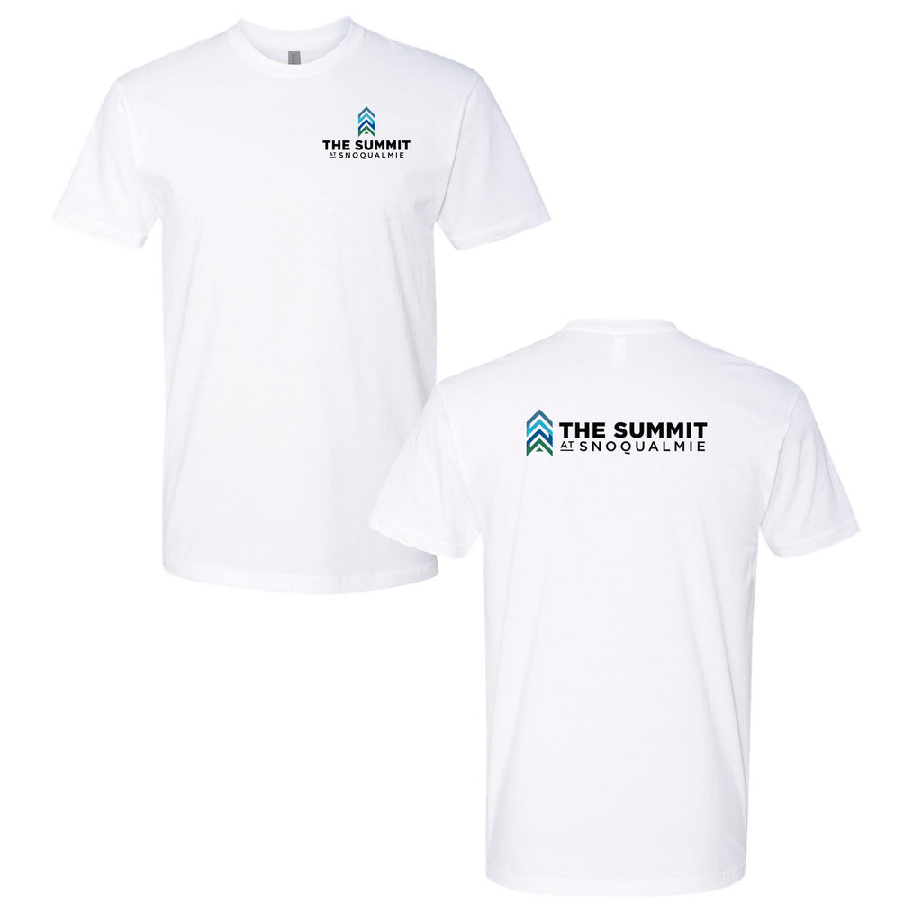 The Summit at Snoqualmie Logo 2 Full color -- Short Sleeve White