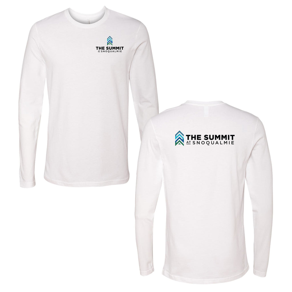 The Summit at Snoqualmie Logo 2 Full color -- Long Sleeve White