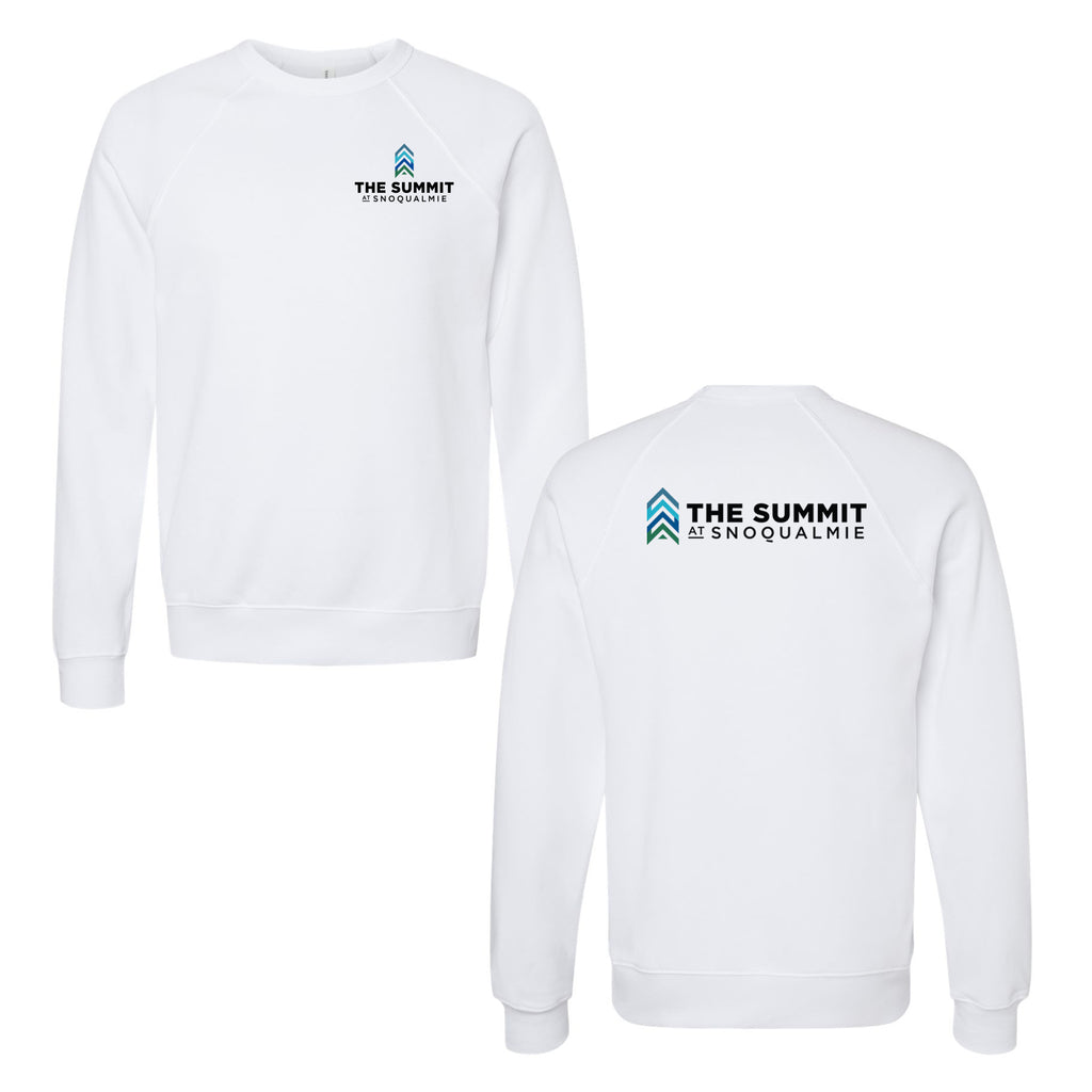 The Summit at Snoqualmie Logo 2 Full color -- Crewneck Sweatshirt White