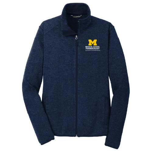 Mens/Unisex Port Authority Sweater Fleece Jacket -- River Blue Navy Heather