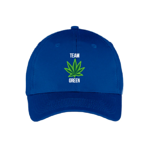 Team Green Embroidered Cap -- Blue