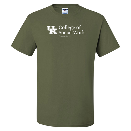 Criminal Justice Jerzees Heavyweight 50/50 Adult T-Shirt -- Military Green