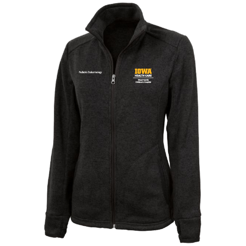 Charles River Ladies Heathered Fleece Jacket -- Black Heather