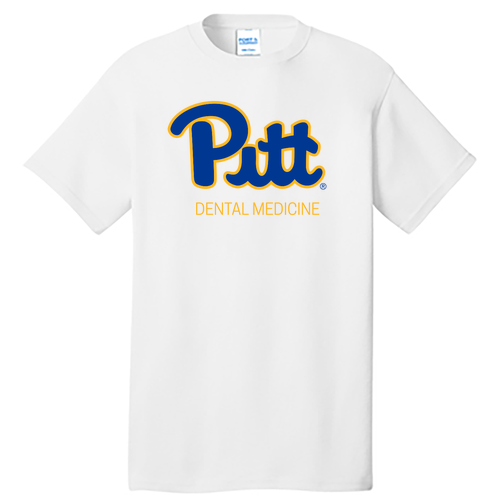 Blue/Gold Script T-Shirt -- White