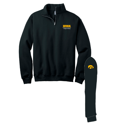 Jerzees 1/4 Zip Cadet Sweatshirt -- Black