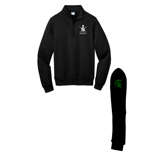 Port and Company Core Fleece Quarter-Zip Pullover Sweatshirt -- Jet Black
