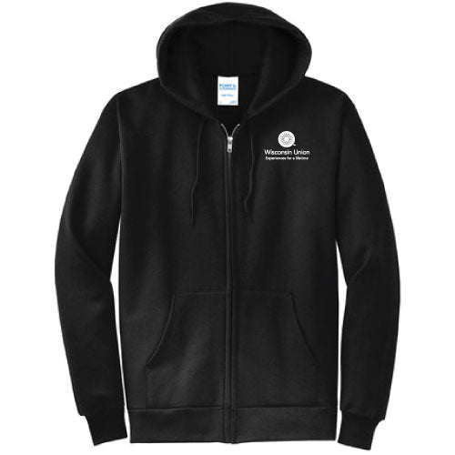 Port and Company Classic Full Zip Hooded Sweatshirt -- Jet Black