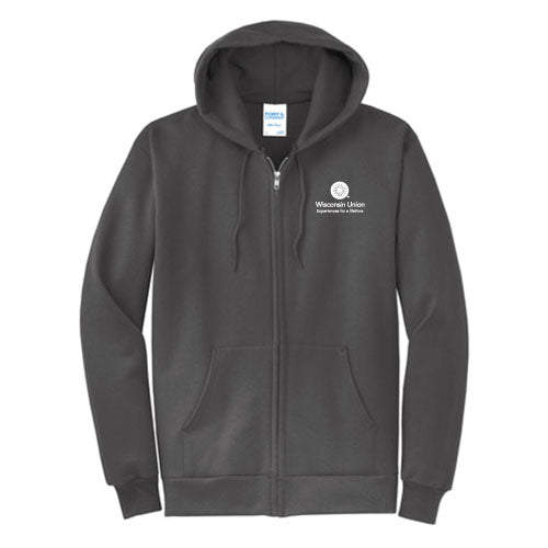 Port and Company Classic Full Zip Hooded Sweatshirt -- Charcoal