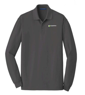 Port Authority Cotton Long Sleeve Polo -- Sterling Grey