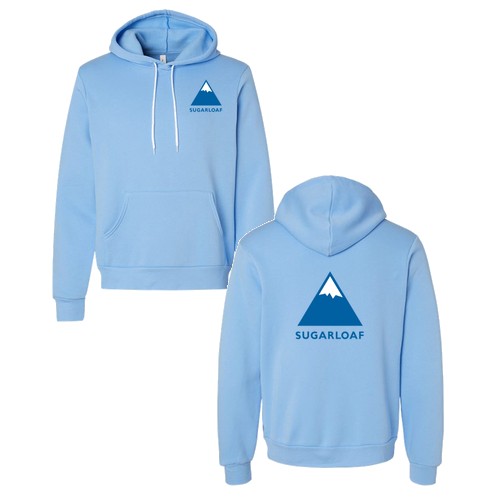Sugarloaf Logo 2 Blue Ink -- Pullover Hooded Sweatshirt Carolina Blue
