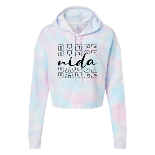 Independent Trading Co Women's Lightweight Cropped Hooded Sweatshirt -- Tie Dye Cotton Candy