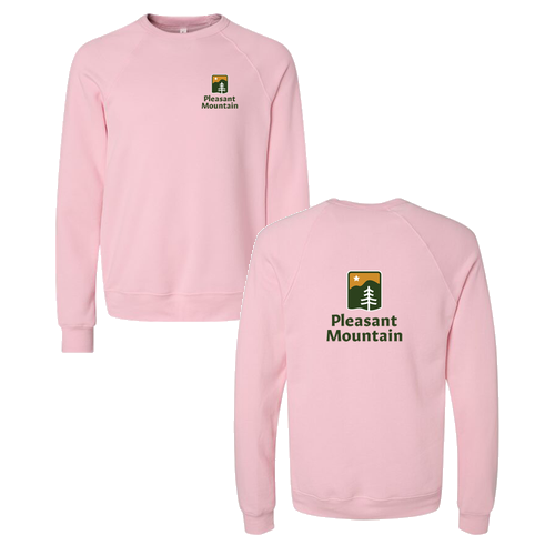 Pleasant Mountain Logo 2 Full color -- Crewneck Sweatshirt Pink