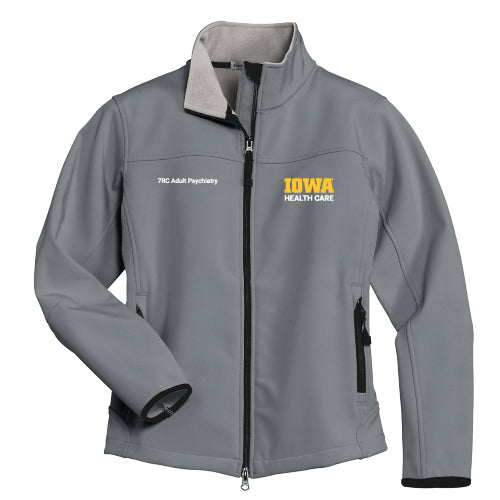 Port Authority Ladies Glacier Soft Shell Jacket Embroidered -- Smoke Grey / Chrome