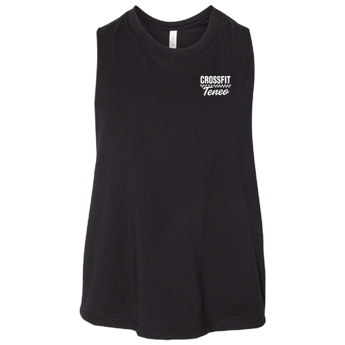 Ladies Bella Canvas Soft Racerback Cropped Tank -- Solid Black Blend